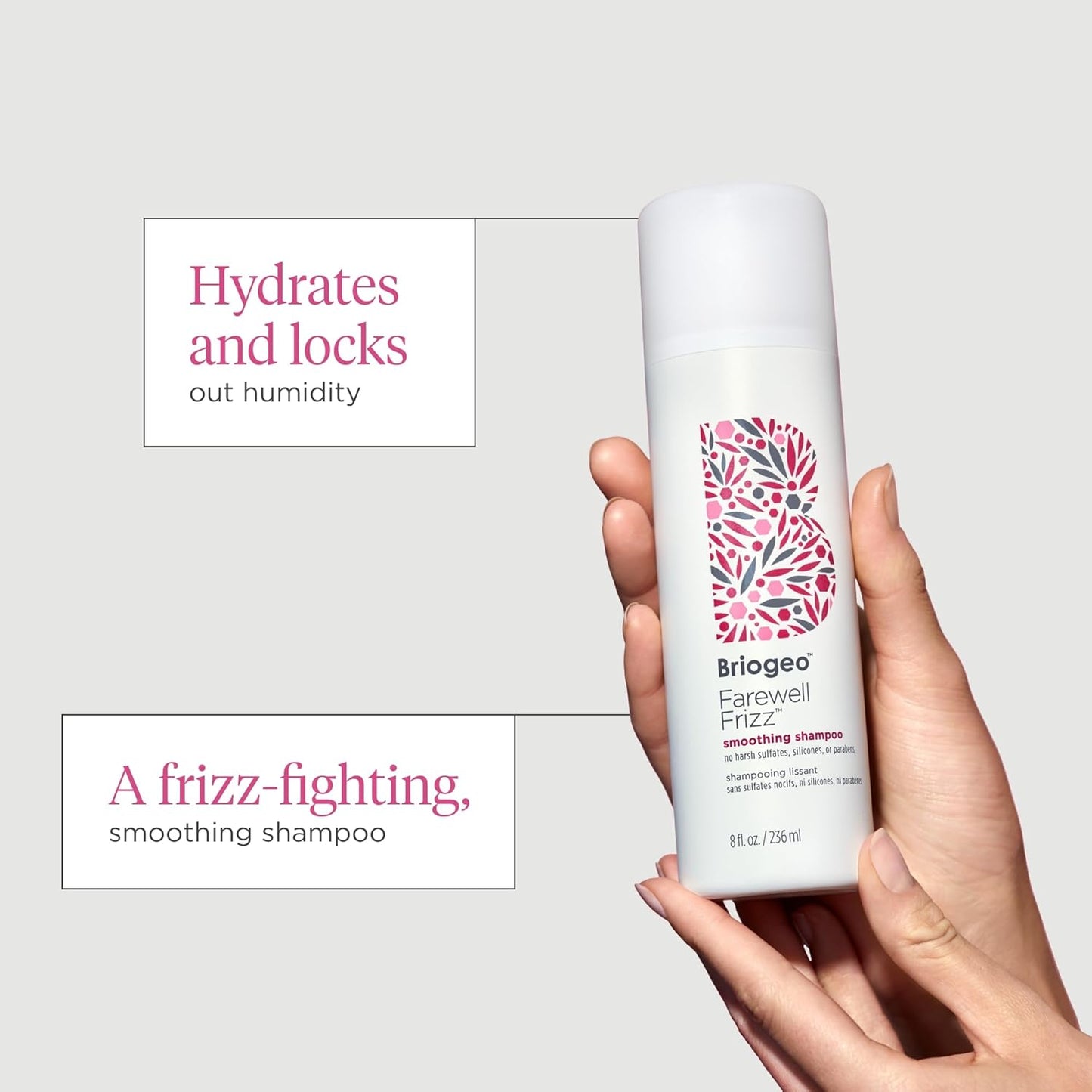Briogeo Farewell Frizz Smoothing Shampoo - Sulfate-Free, Vegan Formula for Frizz Control & Hydration | 12 oz