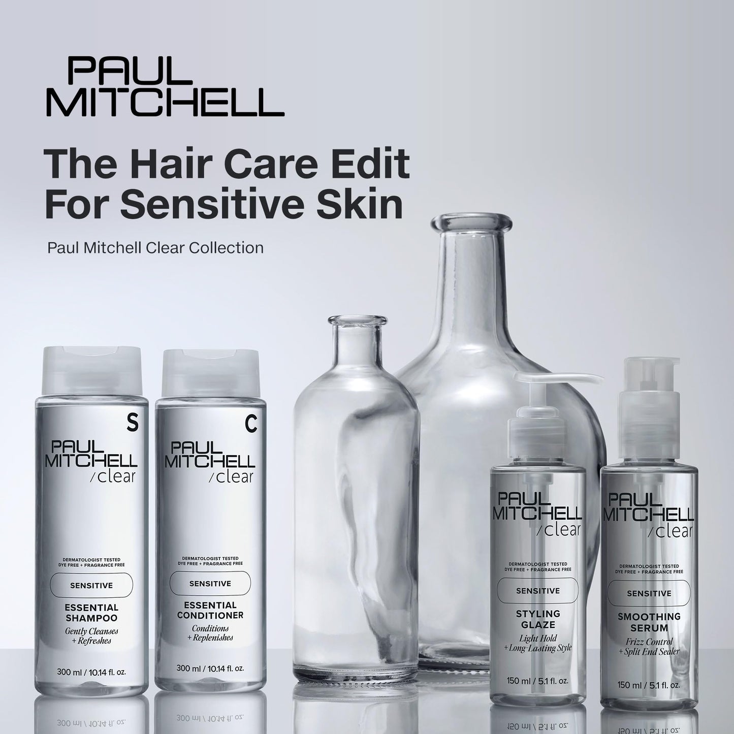 Paul Mitchell Clear Essential Shampoo, Fragrance Free, For Sensitive Scalp + Skin