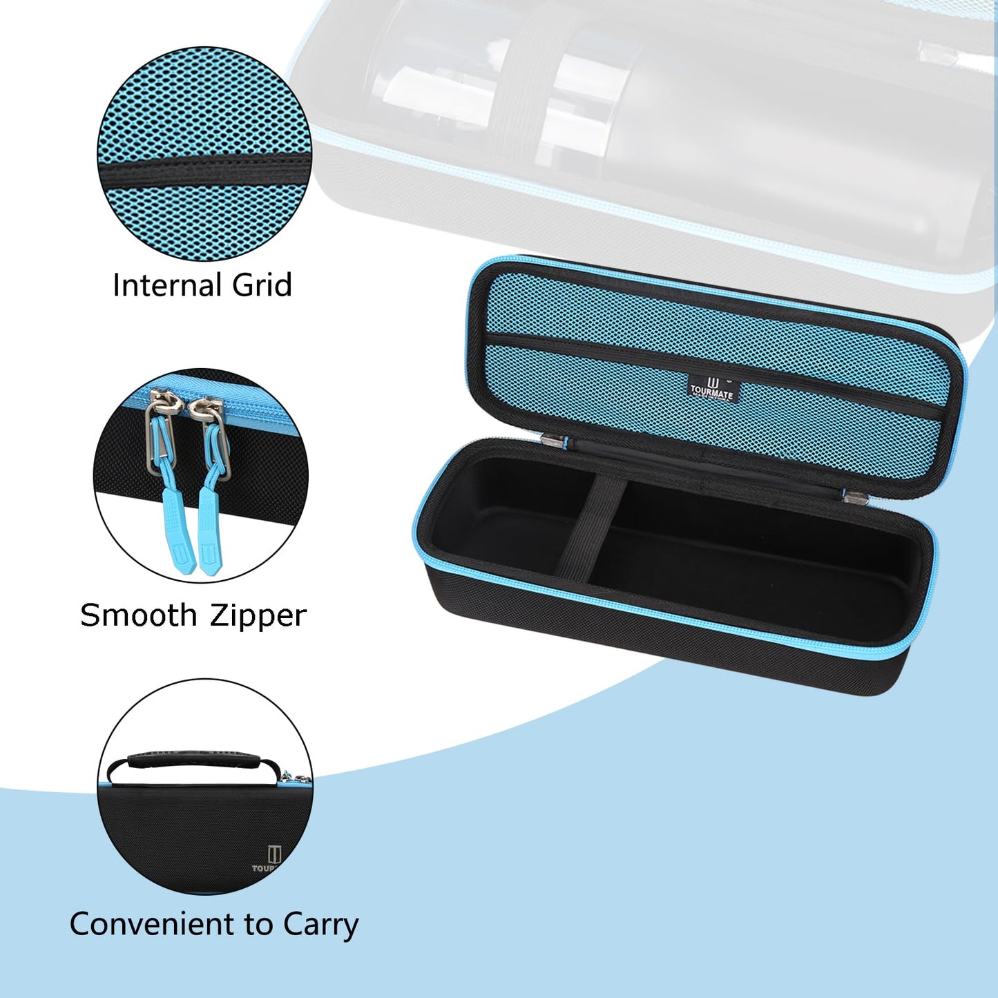 Tourmate Hard Case applicable Philips Flosser,Travel Case for Sonicare Flosser HX3826/HX3827/21, Cordless Power Flosser 3000 Storage Box (Only Box) (Black + Blue)
