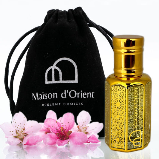 Sakura Chiffon Perfume Oil 12 mL – Sweet Floral Gourmand with Wild Berries Jasmine and Vanilla Musk. Alcohol Free Long Lasting Oil, Compliment Magnet