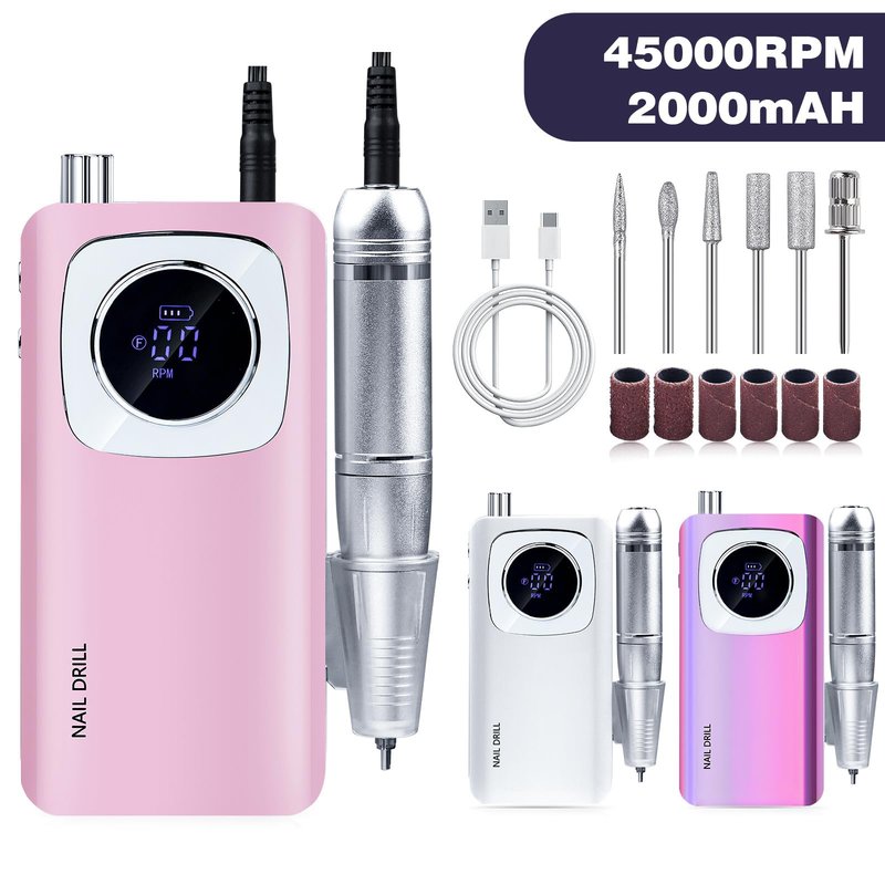 45000RPM Electric Machine Set With LCD Screen File Machine For Acrylic Gels Nails Manicures