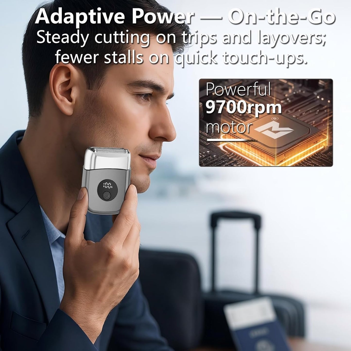 Electric Foil Shaver for Men - IPX6 Waterproof, Mini Wet/Dry, USB-C Fast Charge | Close Shave, Travel Case Included