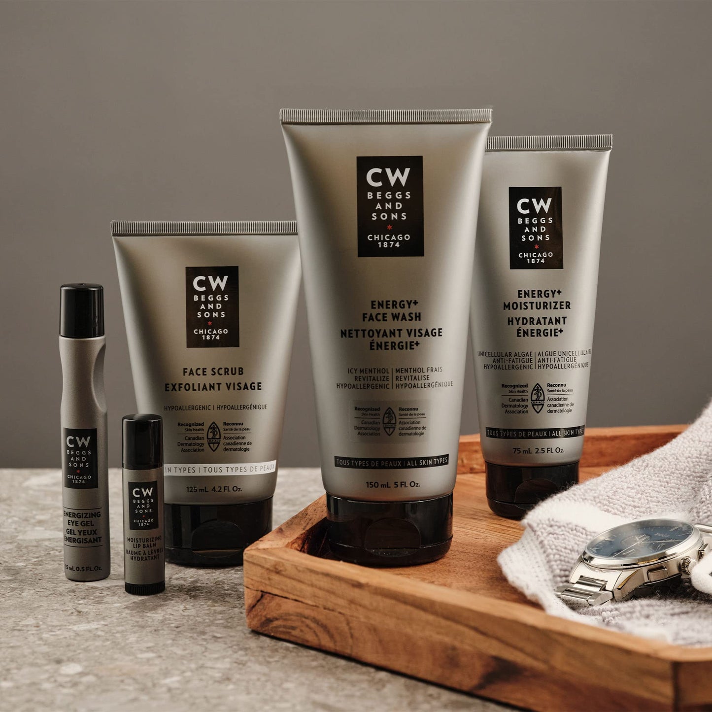 CW Beggs Energy+ Moisturizer for Men, Normal to Dry Skin, Anti-Fatigue Face Cream, Hypoallergenic, Fragrance-Free, Paraben-Free, Alcohol-Free, Mineral Oil-Free, Cruelty-Free, 2.5 Fl. Oz.