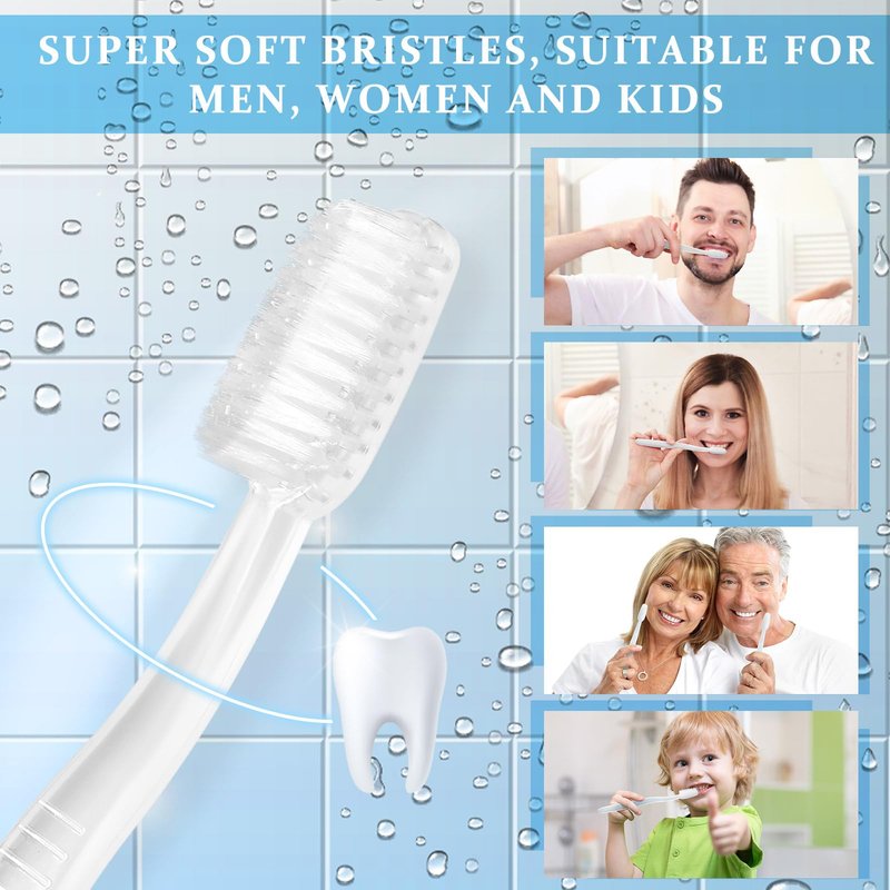 Tioncy 200 Pack Prepasted Disposable Toothbrushes Individual Wrapped Toothbrushes Soft Bristle Travel Toothbrush Single Use Wrapped for Hotel, Camp, Travel and Gift for The Homeless (White)