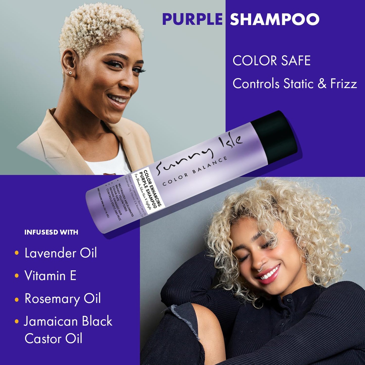 Sunny Isle Anti-Brass Color Enhancing Purple Shampoo 10.1 Fl Oz