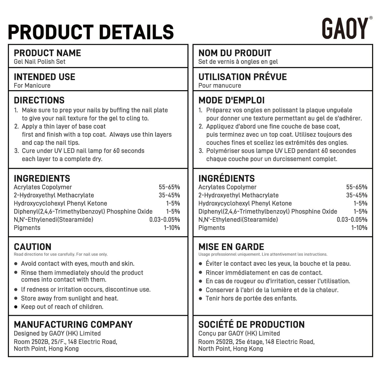 GAOY Chrome Platinum Glitter Nail Polish Set, 6 Colors Including Sparkly Shiny UV LED Soak Off Black Silver Pink Gel Polish Kit Home DIY Manicure Nail Salon Varnish