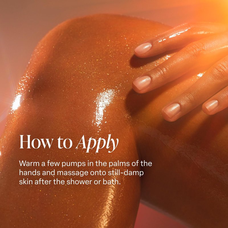 Shimmering Body Oil - Golden Hour Scented Moisturizer with Light-Reflecting Pearls | 4 Fl Oz for All Skin Types
