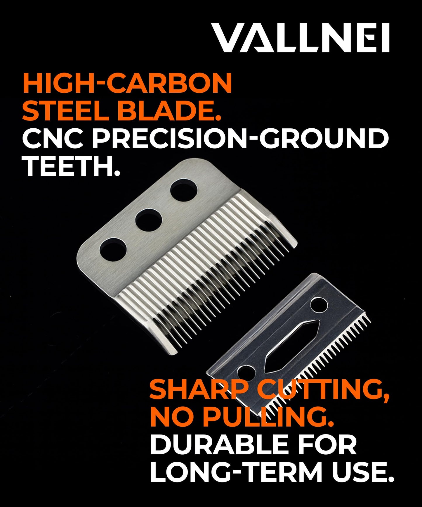 Professional 3-Hole Adjustable Clipper Blade Replacement Compatible with Wahl Designer, Senior, Cordless Designer, Pilot & Sterling Clippers, 1–3 mm Fade Blade