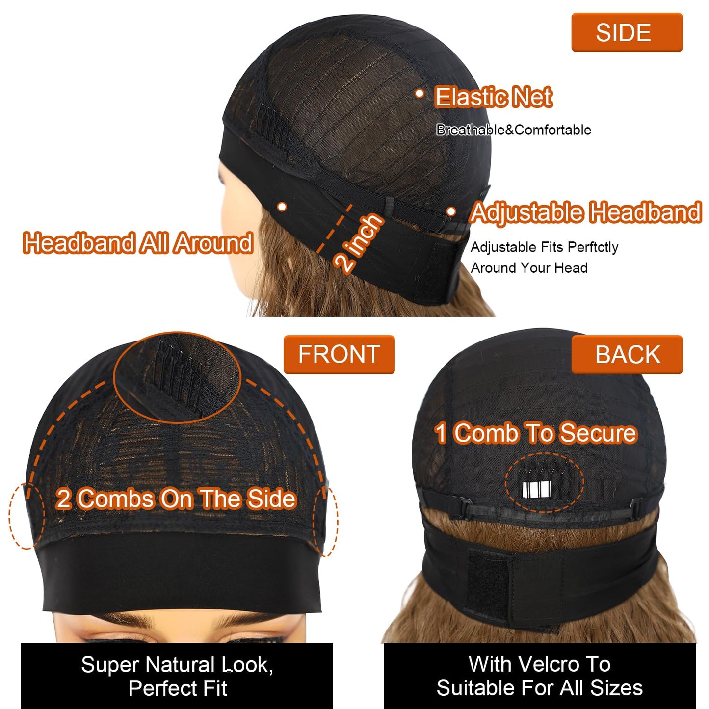 SOMIARIK Headband Wigs for Black Women Natural Hairline Synthetic Brown Loose Curly None Lace Front Wigs for Black Women Glueless Machine Made Wig Wavy pre plucked 26 Inch