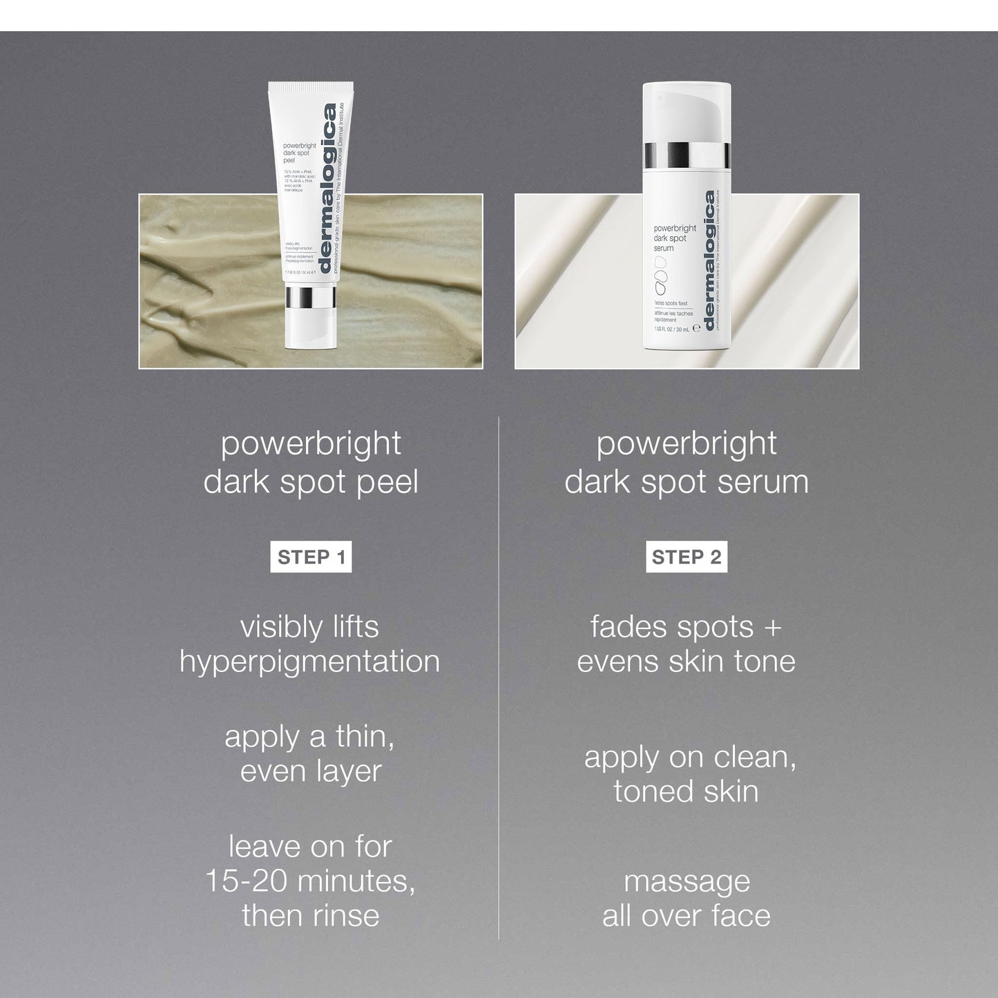 Dermalogica PowerBright Dark Spot System Skin Care Kit, Includes Face Serum and Peel - Fade, Lift, and Prevent Dark Spots and Hyperpigmentation