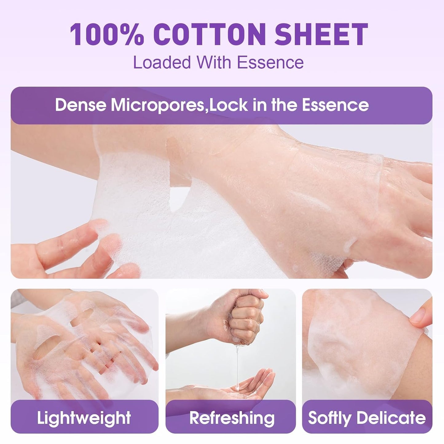 Hydrating Face Masks - 24 Pack Collagen Sheet Masks for Soothing & Moisturizing | All Skin Types, Spa Gift Set