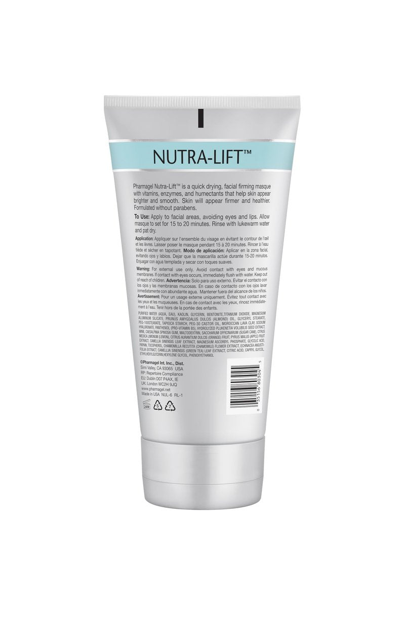 Pharmagel Nutra-Lift Facial Masque | Hydrating, Lifting, and Radiating Clay Mask | Facial Moisturizer - 6 oz.