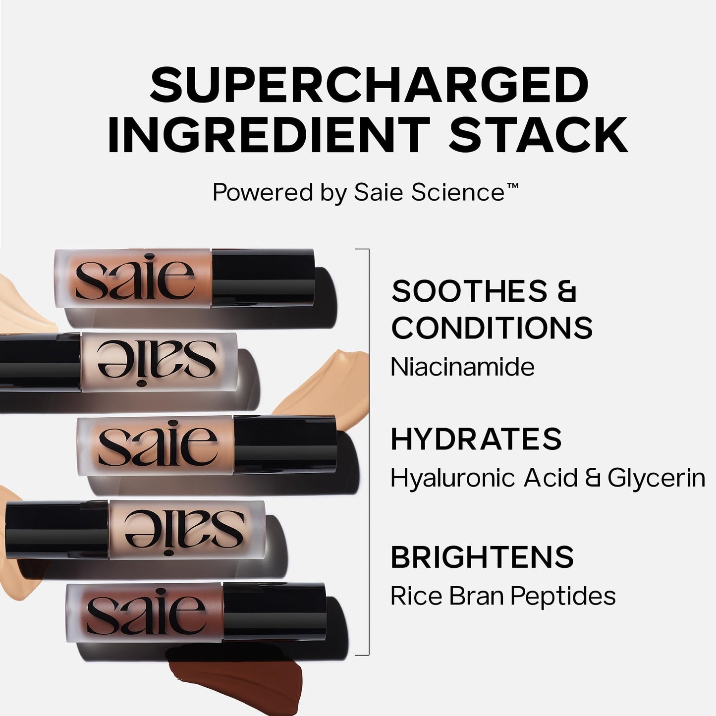 Saie Slip Tint Radiant Cream Concealer & All-Over Face Makeup - Concealer for Dark Circles, Redness & Blemishes - Lightweight Makeup Made with Hydrating Hyaluronic Acid - Shade 5 (0.17 oz)