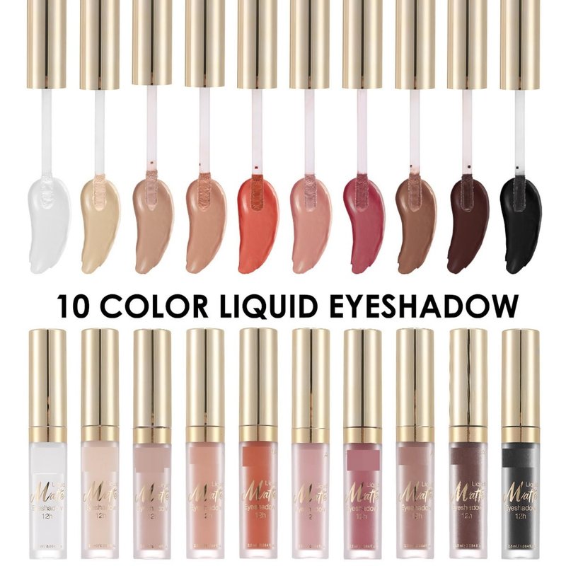 Matte Liquid Eyeshadow - 8 Color Palette | Smooth, Creamy, Long-Lasting & Waterproof (P03 Oak)