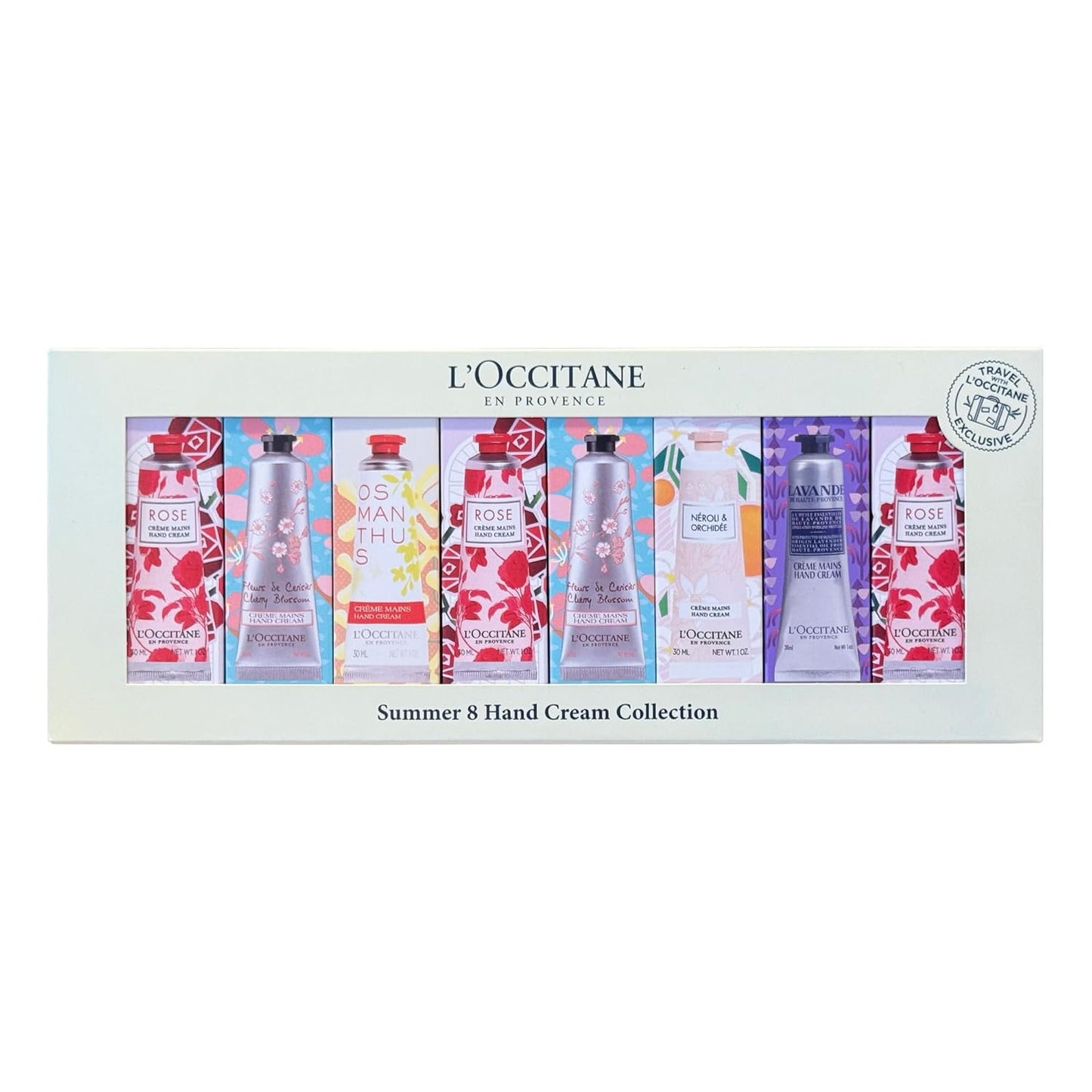 L'OCCITANE Hand Cream Set - 8 Nourishing Travel-Size Tubes with Shea Butter | Ideal for Dry Hands & Gifting