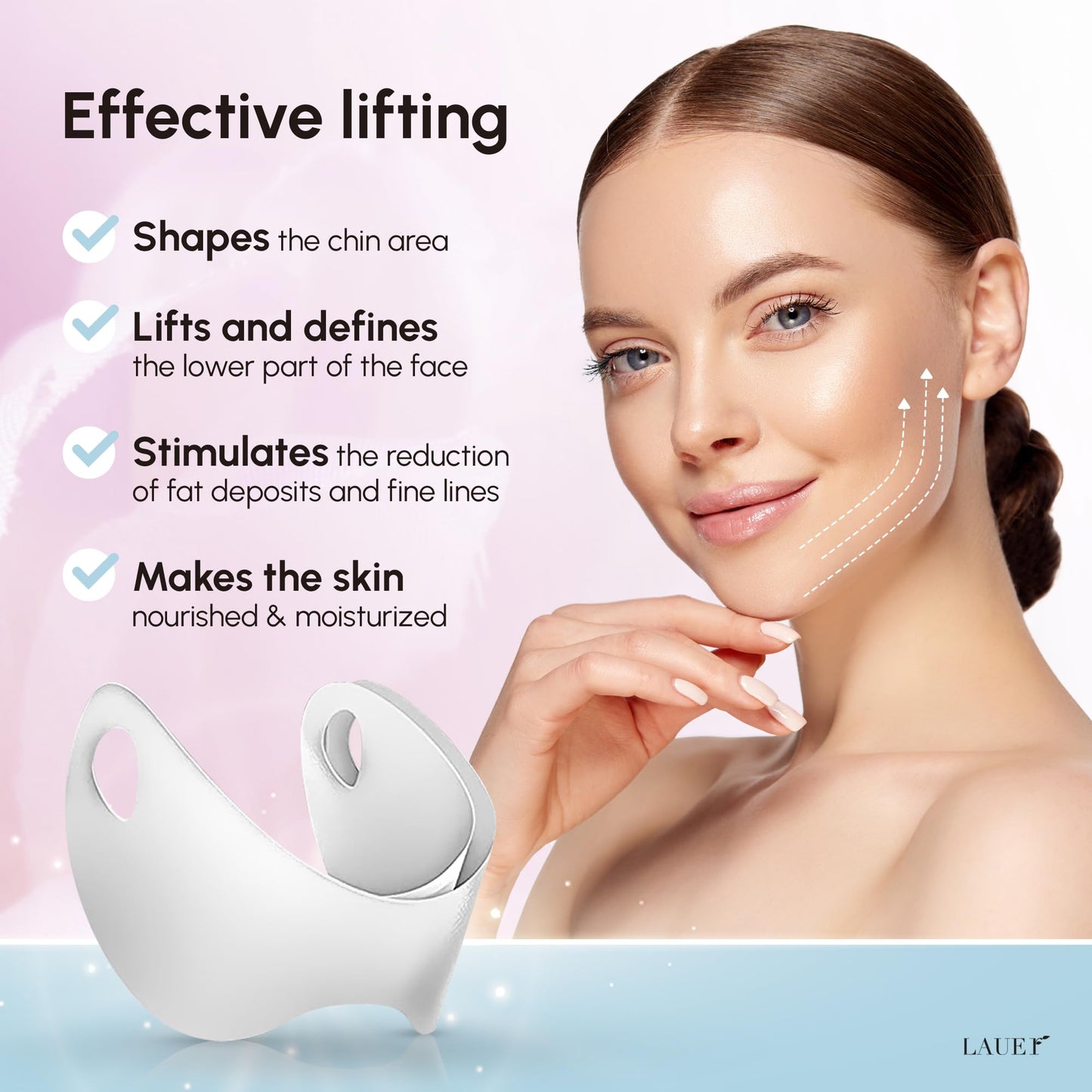 V Shaped Contouring Face Mask Line Shaping Lifting Belt Neck Reduction Jawline Lift Tape Enhancer Face Patch Firming Tightening Skin Chin Up Sculpting Collagen Mask Hyaluronic Acid Aloe Vera 10pcs