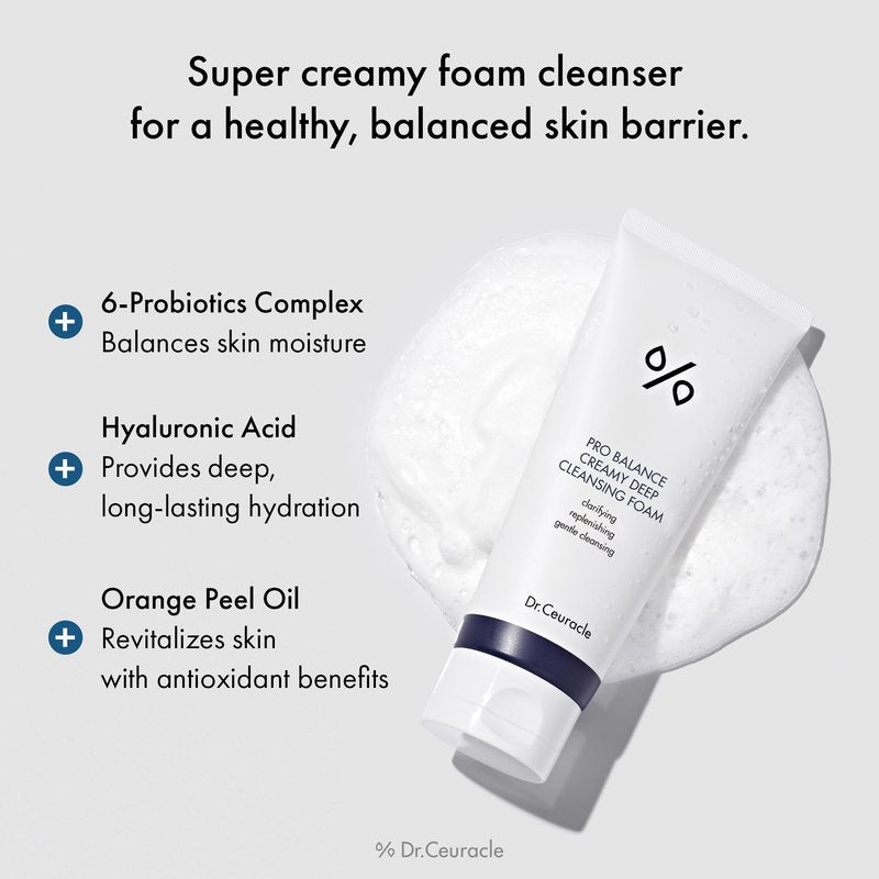 Dr.Ceuracle Pro Balance Double Cleansing Duo Set - pH Balanced Gentle Face Wash Cleanser for All Skin Types, Korean Skincare Gift Set (Cleansing Oil & Cleansing Foam)