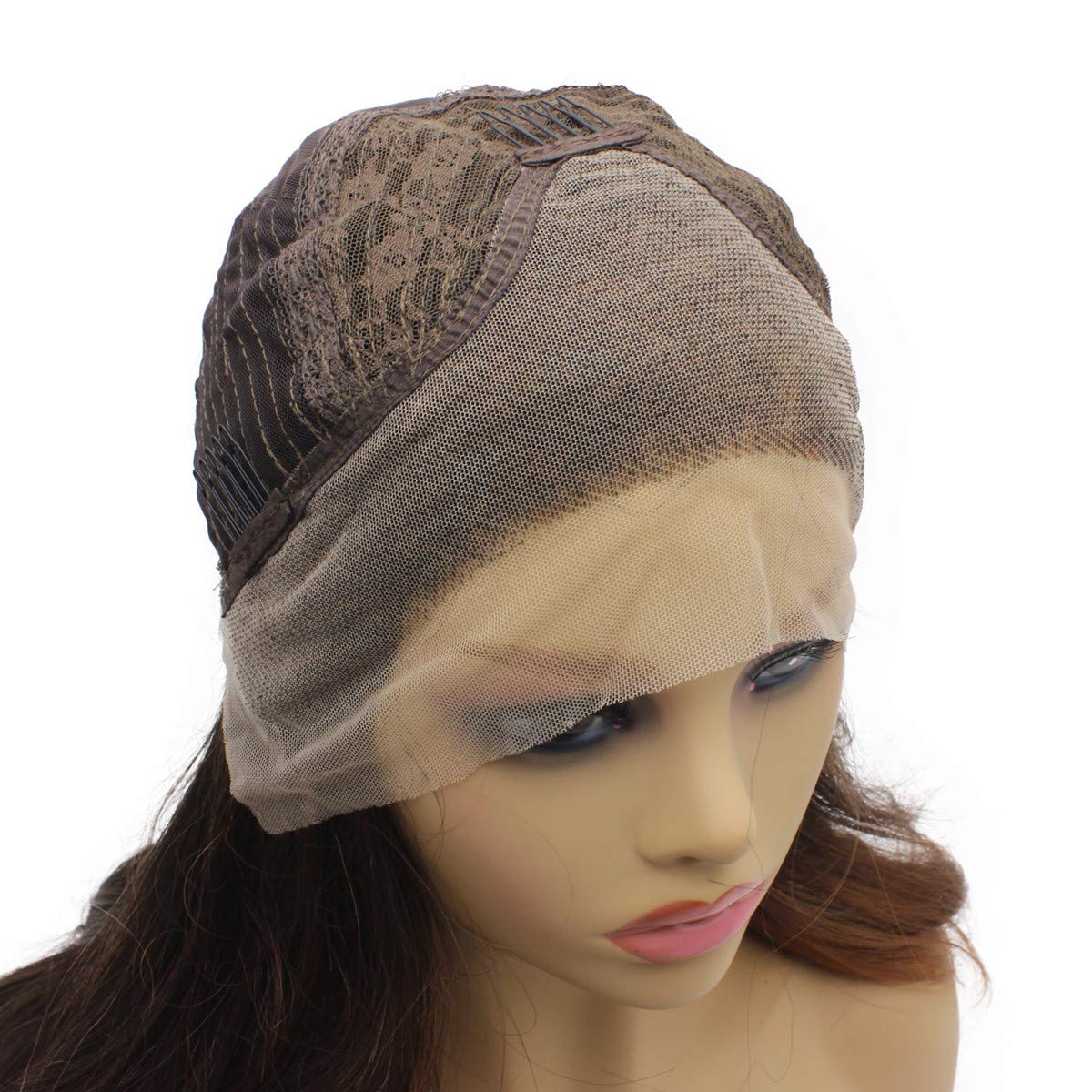 iwonawig Iewig Shoulder Length Wavy Dark Root Ombre Grey Lace Front Synthetic Party Wig