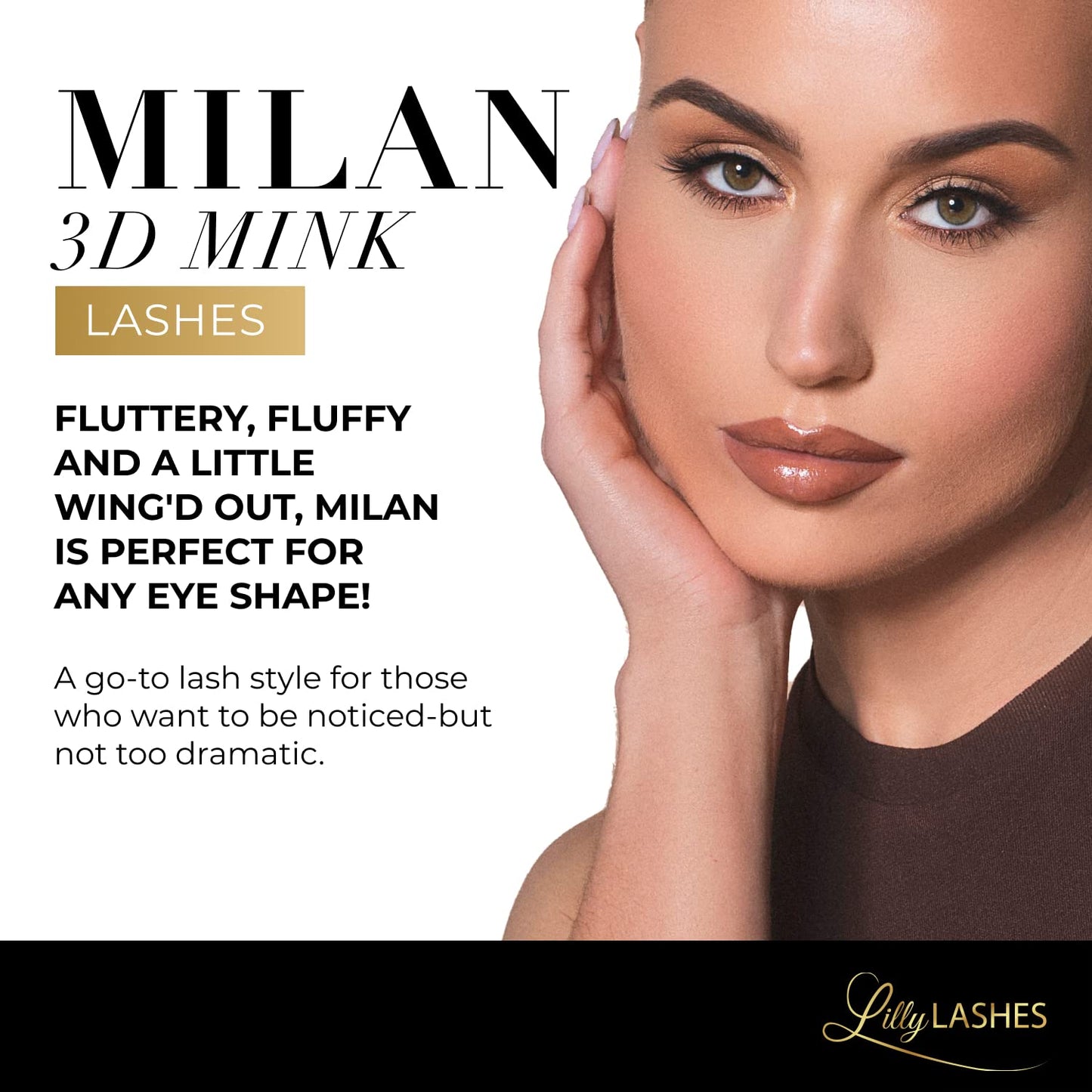 Lilly Lashes 3D Mink Eyelashes - Wispy & Natural Look, Reusable Up to 25x | Fluffy Strip Lashes
