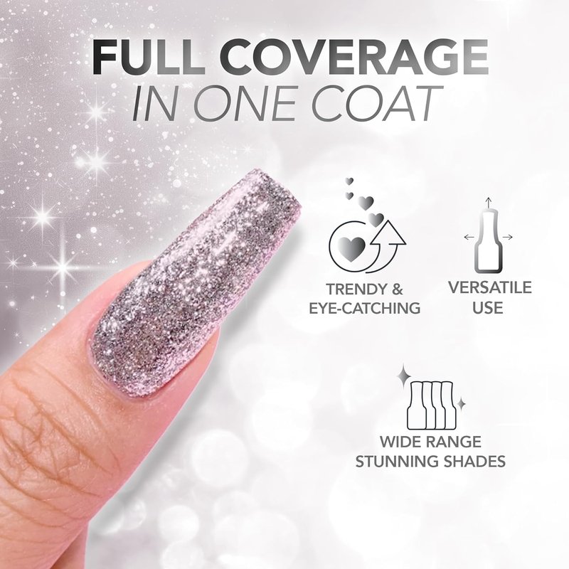 KIARA SKY LED UV Soak Off Gel - Deep Sea One Coat Foil Glitter for Stunning Nails