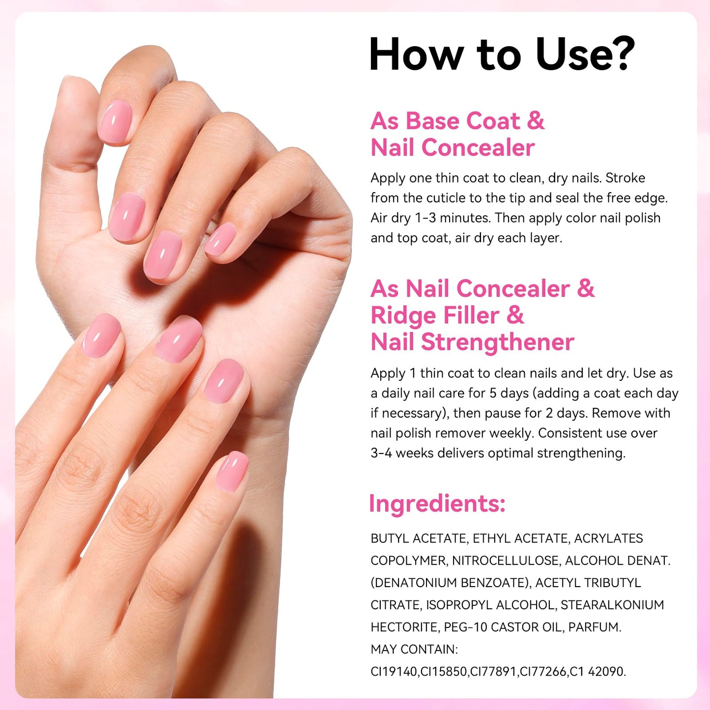 Nailshion Base Coat,Quick Air Dry