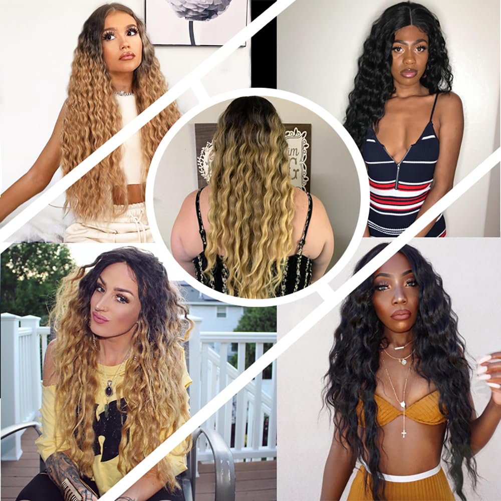 14 16 18 Inch T1B4/27 Ombre Blonde Bundles Human Hair Kinky Curly 3 Bundles 100 Grams/Bundle 10A Grade Unprocessed Brazilian Virgin Hairs Ombre Bundles Weaves Hair Extensions For Women