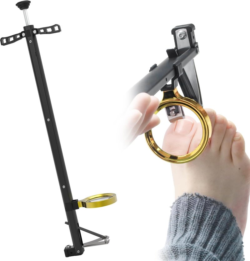 Long Handle Toenail Clippers with Magnifier - Ergonomic Design for Seniors & Arthritis | Heavy-Duty, No-Bend Trimming (40cm, Black)