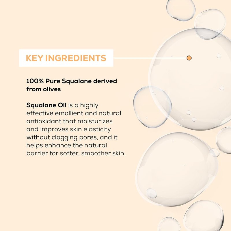 Cosmedica Skincare Squalane Oil - 100% Pure Olive-Derived Moisturizer for Soft, Balanced Skin | Hypoallergenic, Vegan - 1 Fl Oz