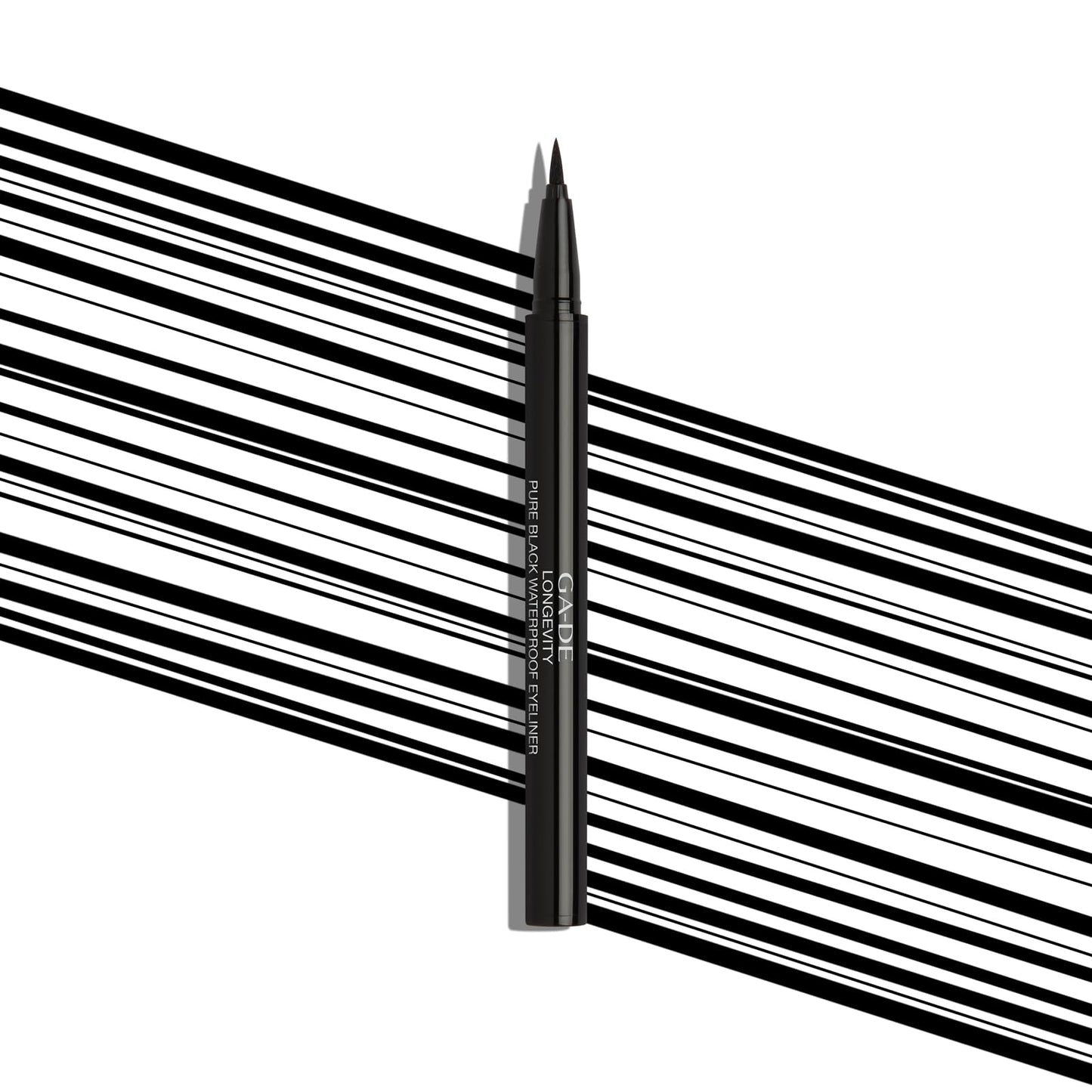 GA-DE Longevity Pure Waterproof Eyeliner - Fast-Drying, Liquid,Smudge Proof Eyeliner - Made with Super-Flex Brush for Precise Application - 0.01 oz