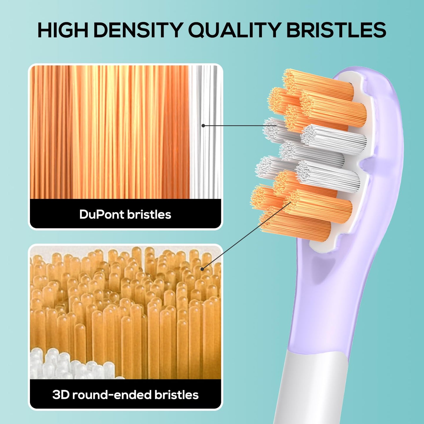 ASYH Replacement Toothbrush Heads Compatible with Philips Sonicare 4100, 5100, 6100 Electric Toothbrushes, Wave-Contoured Design & Medium Soft Brush Heads with Cover - 8Pcs
