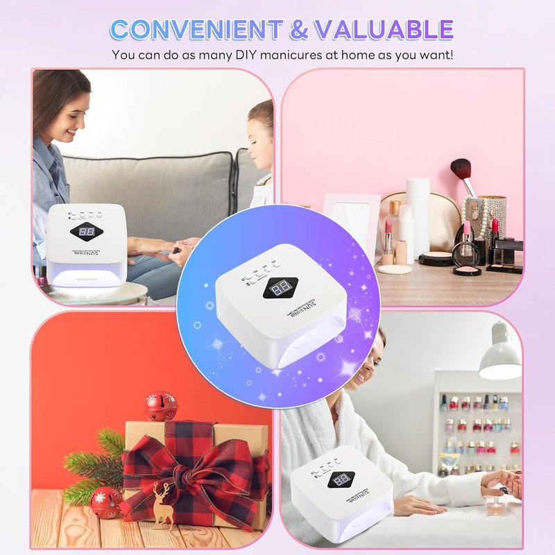 Cordless Nail Lamp - 120W Rechargeable UV LED Nail Dryer with 3 Timer Modes | Portable for Salon & Home Use, Lasts 4-5 Hours