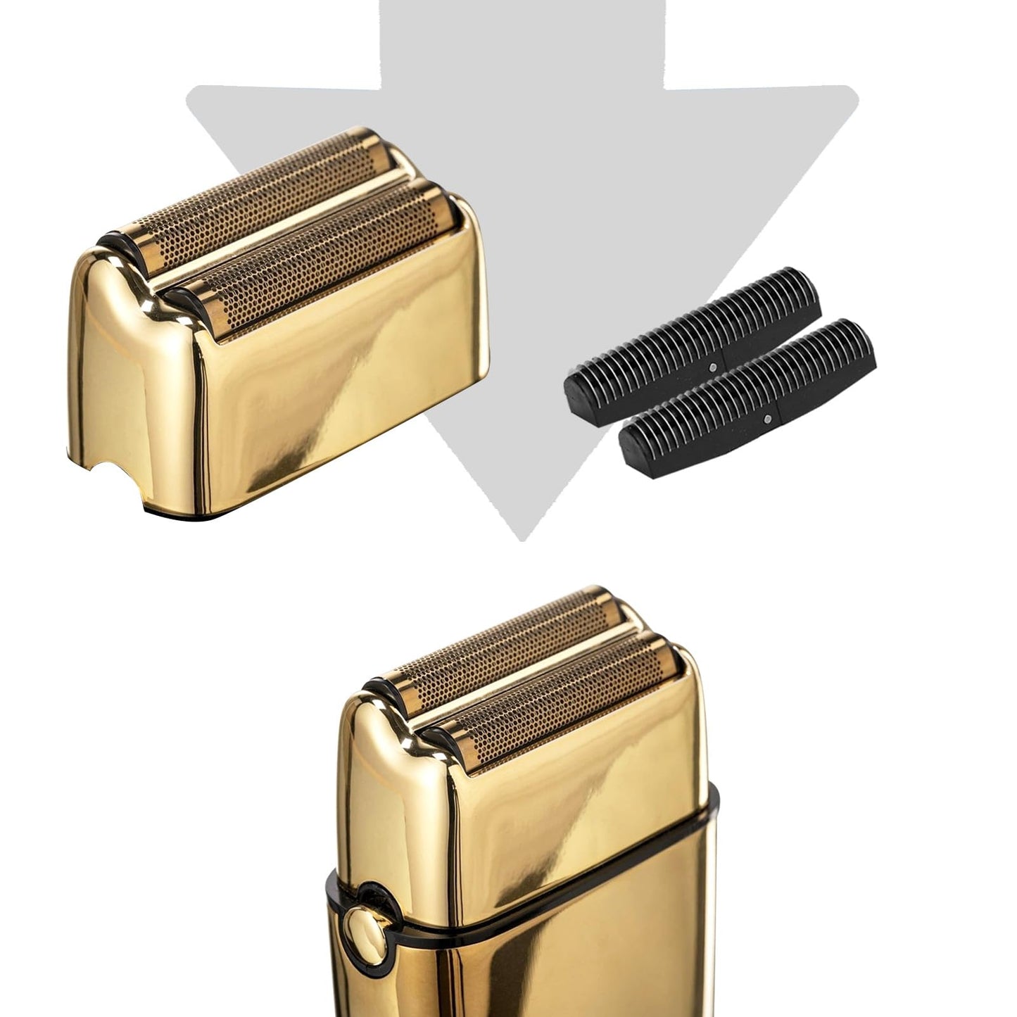 OXSITO 2Pack Golden Pro Replacement Foil and Cutters for Babylis FXFS02 Series MetalFX Double Foil Shavers