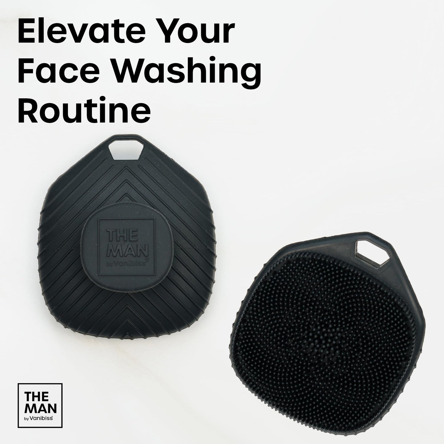 The Man Silicone Face Scrubber with Hook for Men, Face Cleansing Brush