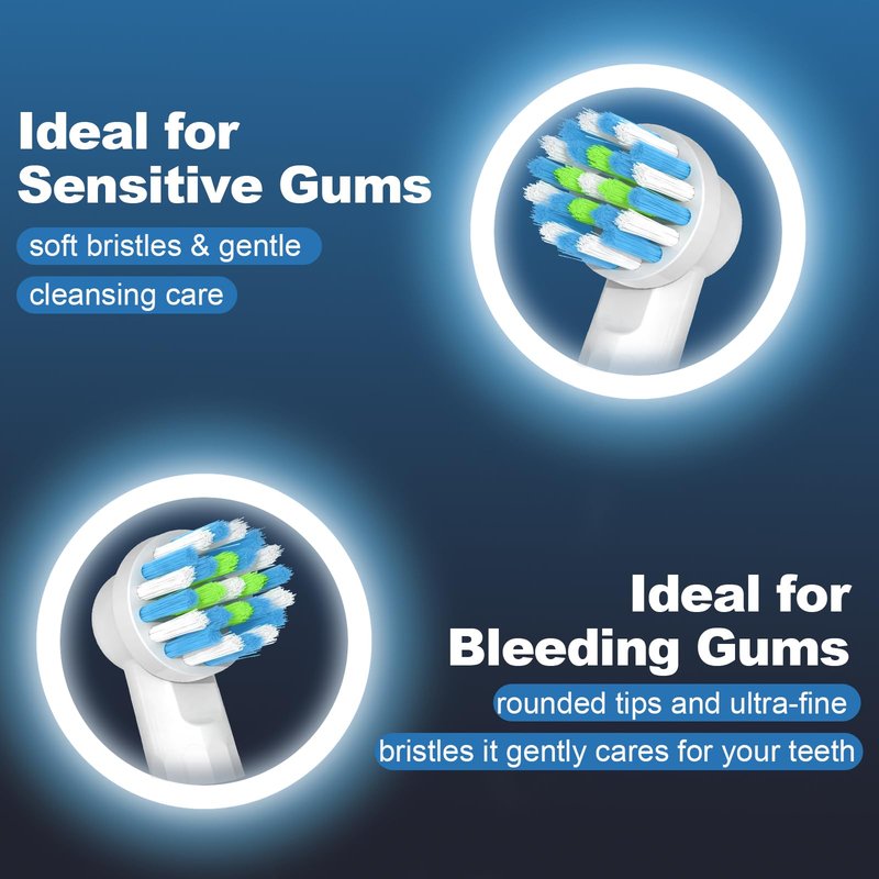 Replacement Heads Compatible with Oral B for Deep Cleaning and Gum Protection, 8 Pcs Refill Brush Heads Compatible with Oral B Pro 1000, Genius X, Smart 1500 Series Electric Toothbrush (White)