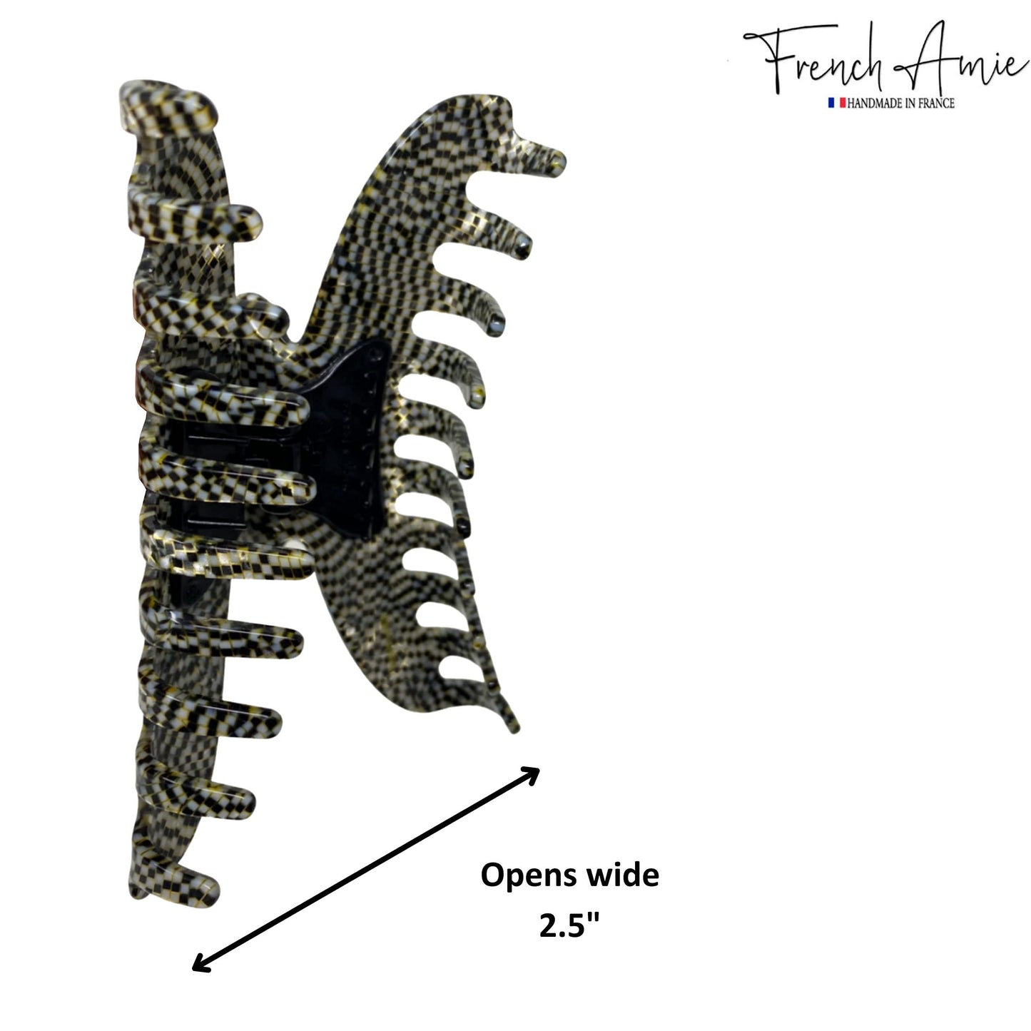 French Amie Contour Opera Large 4 ¾” Handmade Cellulose Jaw Hair Claw Clips for Thick Hair Women Hair Accessories