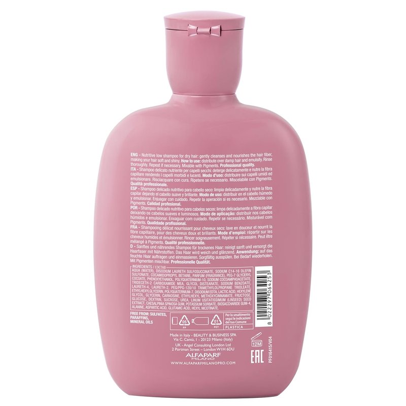 Alfaparf Milano Moisture Nutritive Shampoo - Sulfate & Paraben Free | Professional Care for Dry, Color-Treated Hair