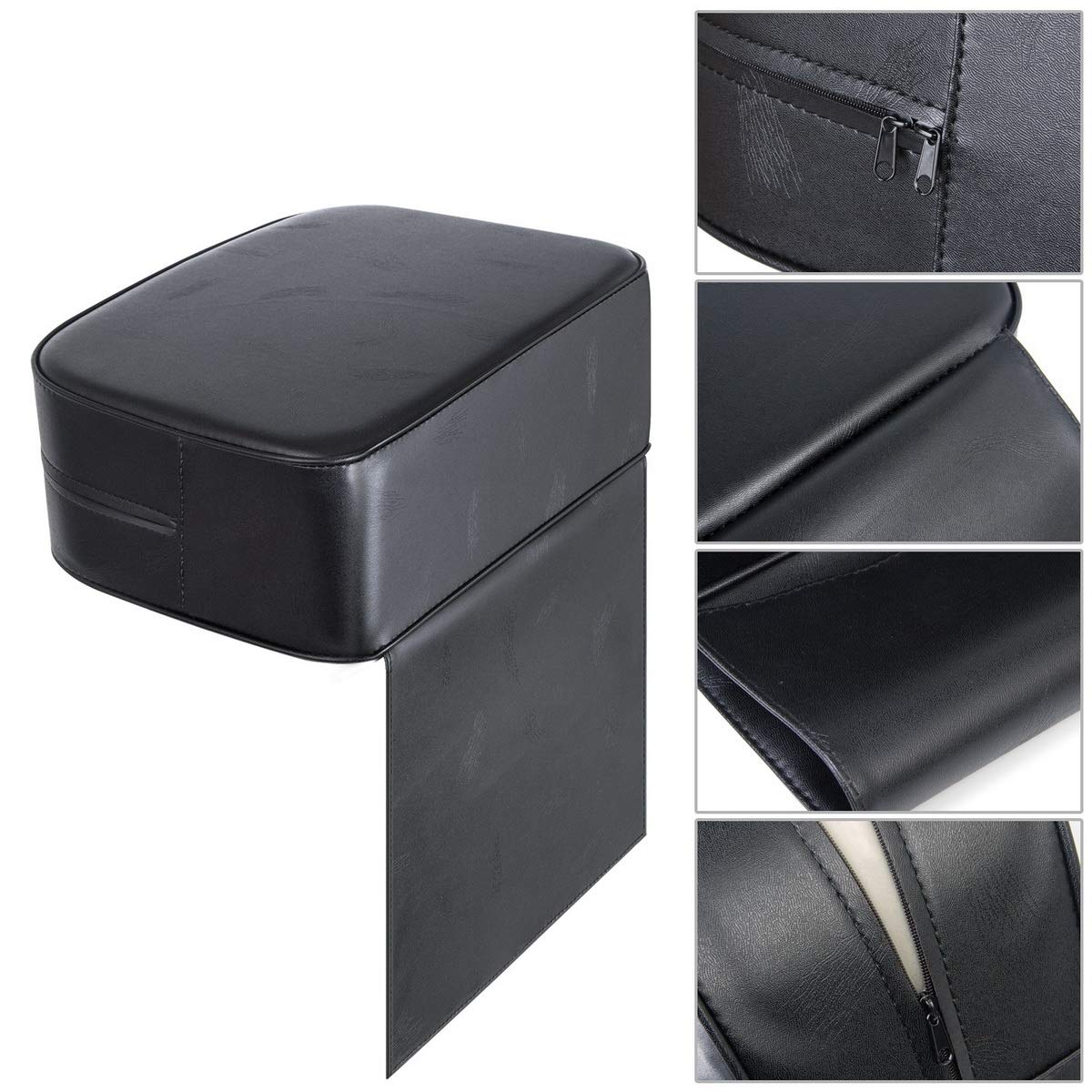 Salon Booster Seat Cushion for Hair Cutting Salon Leather Pads Large Size, Boat Booster Seat Cushion, Styling Chair Seat Booster, Barber Beauty Salon Spa Equipment Black