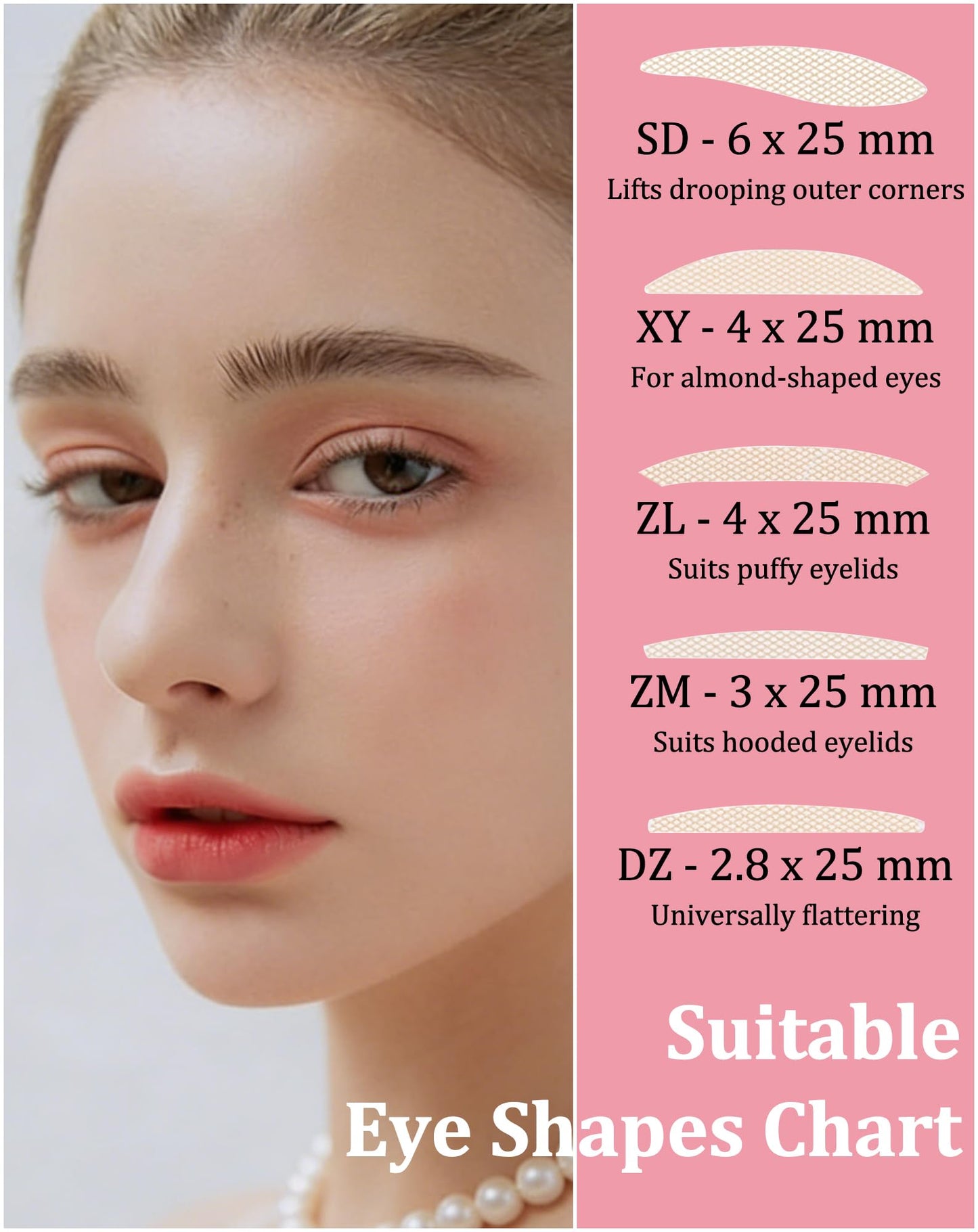 EclatPopu Invisible Double Eyelid Tape - 1168 Pcs Eye Lid Strips Lifter for Hooded Eyes - XY+SD+ZM+DZ+ZL