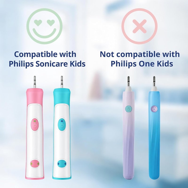 Kids Toothbrush Heads for Philips Sonicare | Sensitive Replacement Brush Heads - Ages 7-10 - Green - HX6048 Compatible 8-Pack