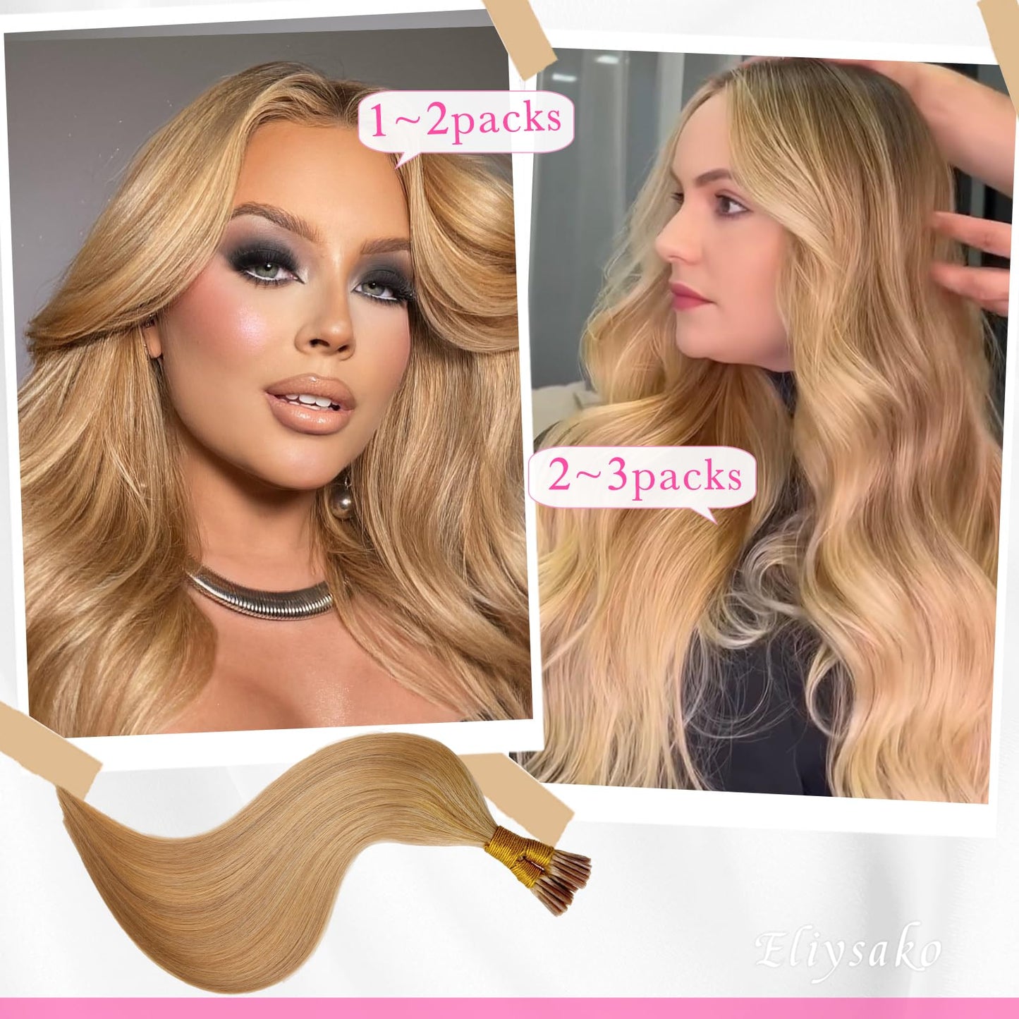 Eliysako Microlink Hair Extensions Human Hair 50g 18inch(#78) Natural Blonde Micro Link Hair Extensions Human Hair Microbead Hair Extensions Micro Loop Hair Extensions Real Human Hair For Women