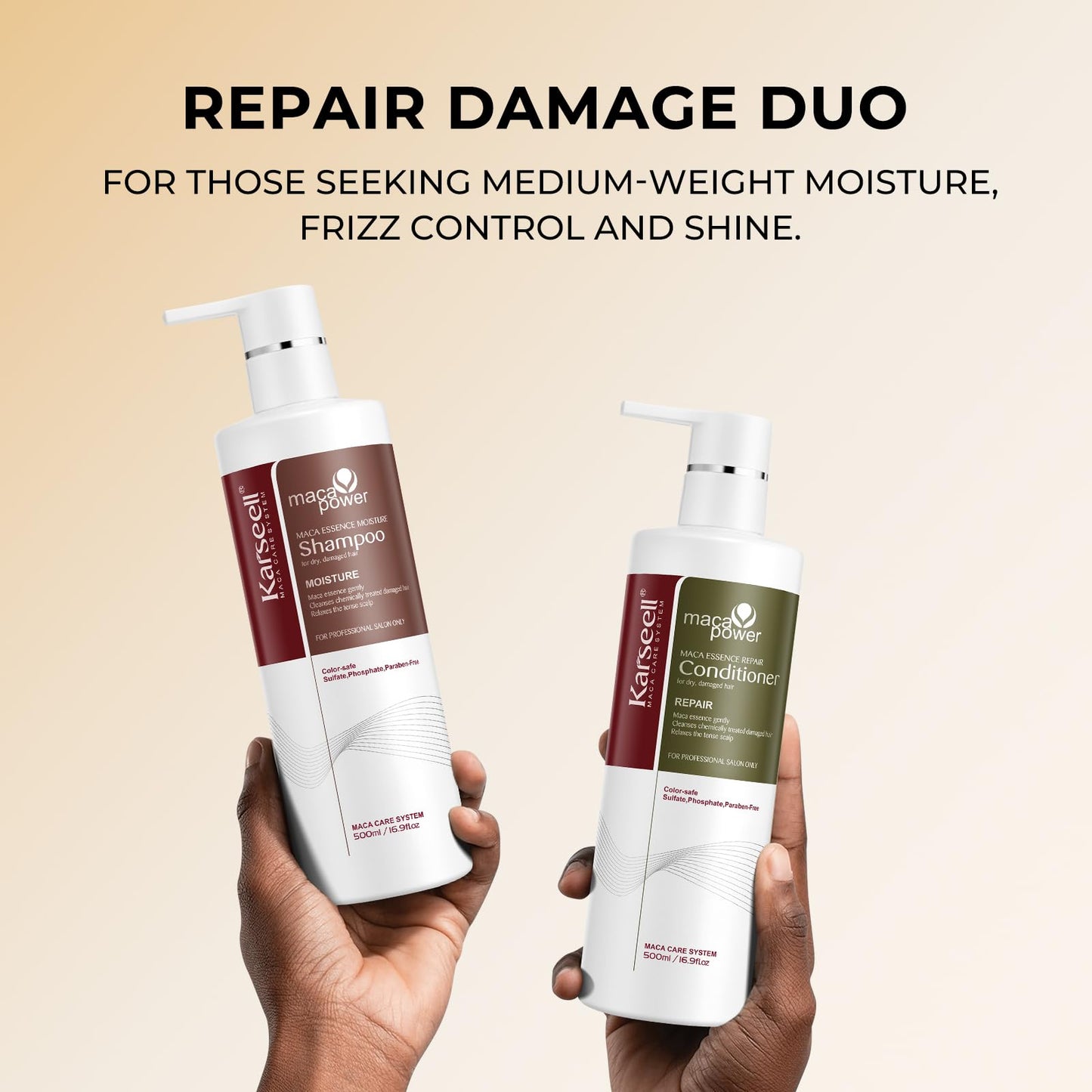Karseell Collagen Hair Treatment Repair Conditioning, Shampoo and Conditioner Set for Dry Damaged Hair All Hair Types 16.9floz + 16.9floz