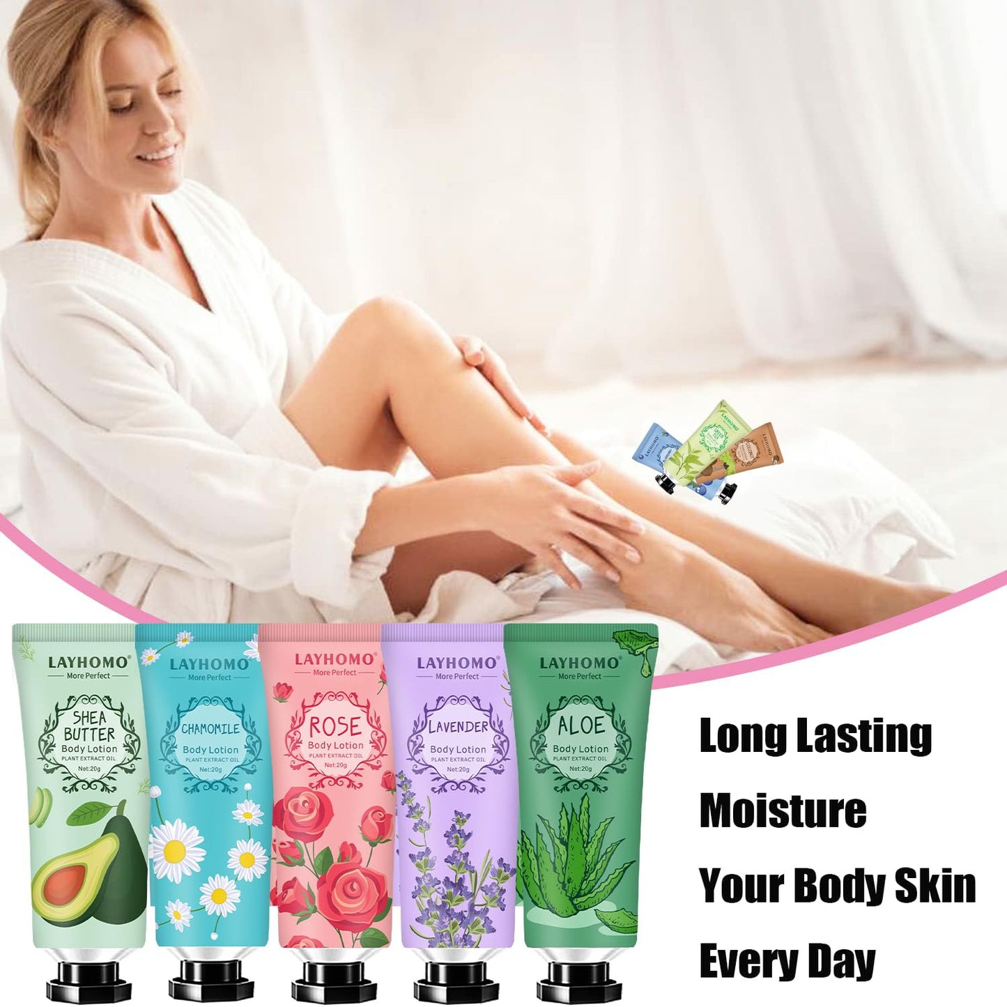 20 Pack Mini Body Lotion Gift Bulk for Dry Skin,Travel Size Small Body Cream With Shea Butter Natural Fragrance Moisturizing Body Lotion for Women Men,Gifts for Women,Gift for Her Thank You Gift