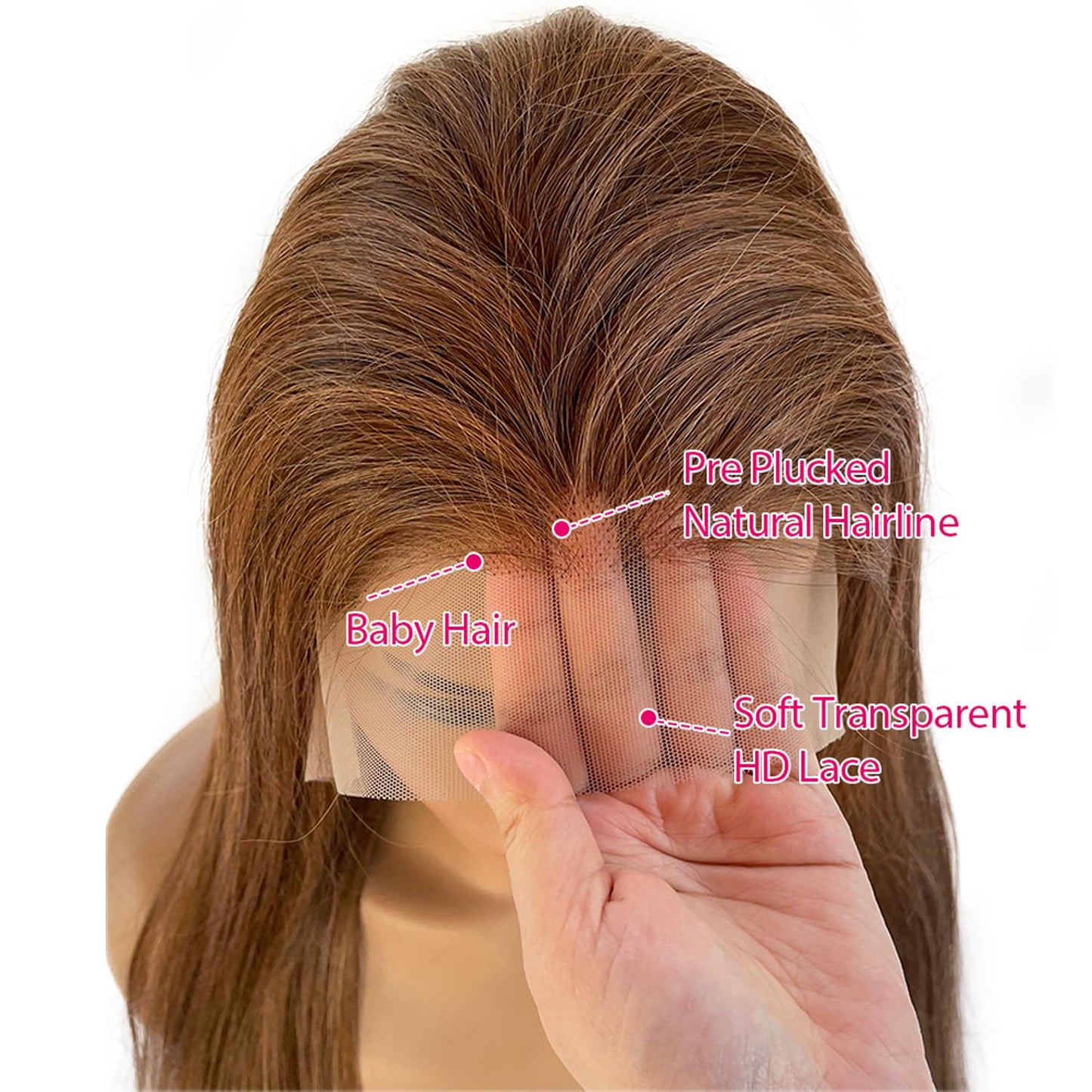 13x6 Lace Front Wigs Human Hair Wigs for Black Women, 4T4/27 Blonde Highlights 13x6 HD Lace Front Wigs Human Hair Pre Plucked with Baby Hair 16 Inch 150% Density Colored Transparent Wigs Human Hair