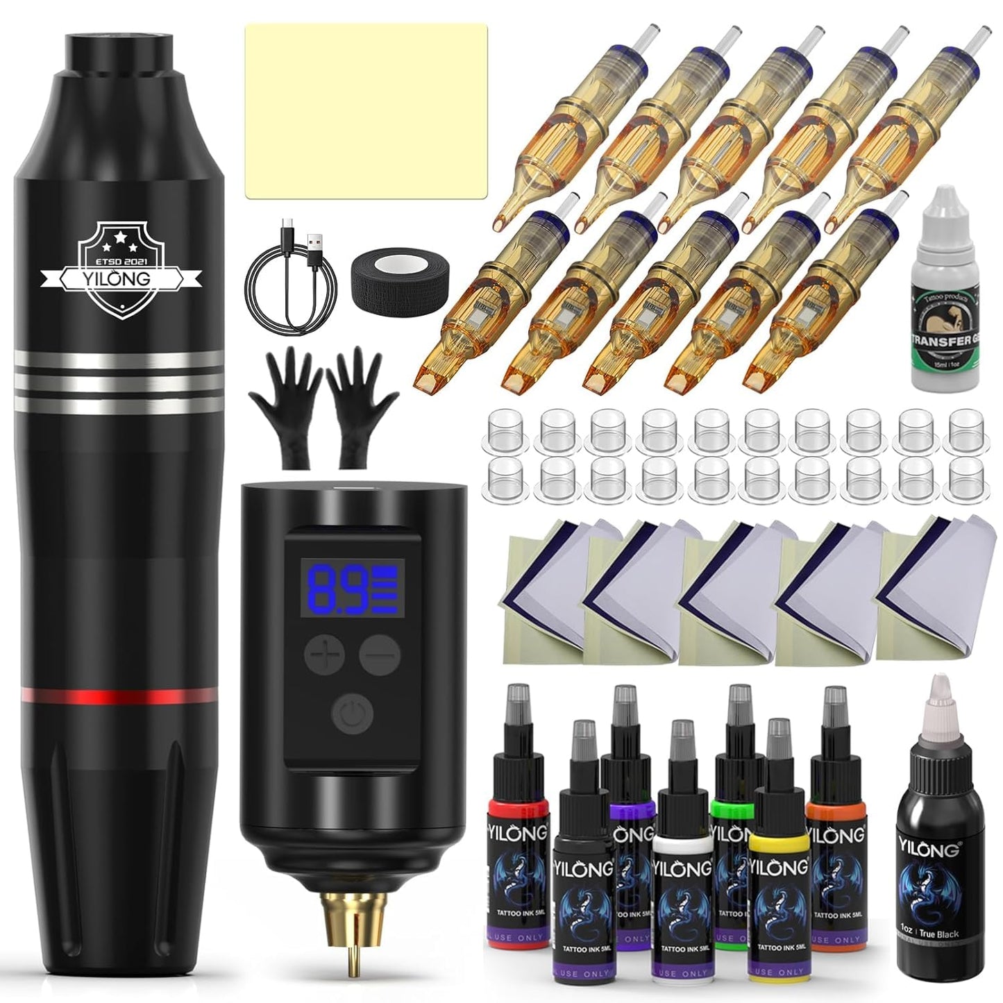 Wireless Tattoo Gun Kit Complete for Beginners Rotary Pen Machine