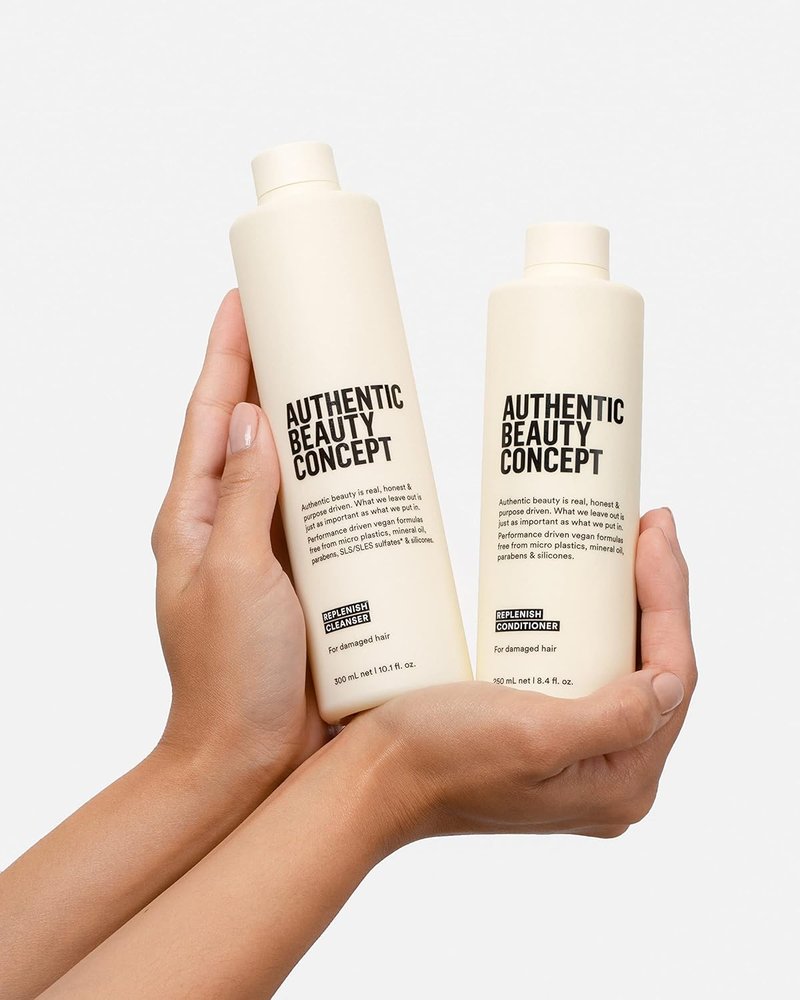 Authentic Beauty Concept Replenish Conditioner - Vegan & Cruelty-Free Formula for Damaged Hair | Seals Cuticle & Restores Shine