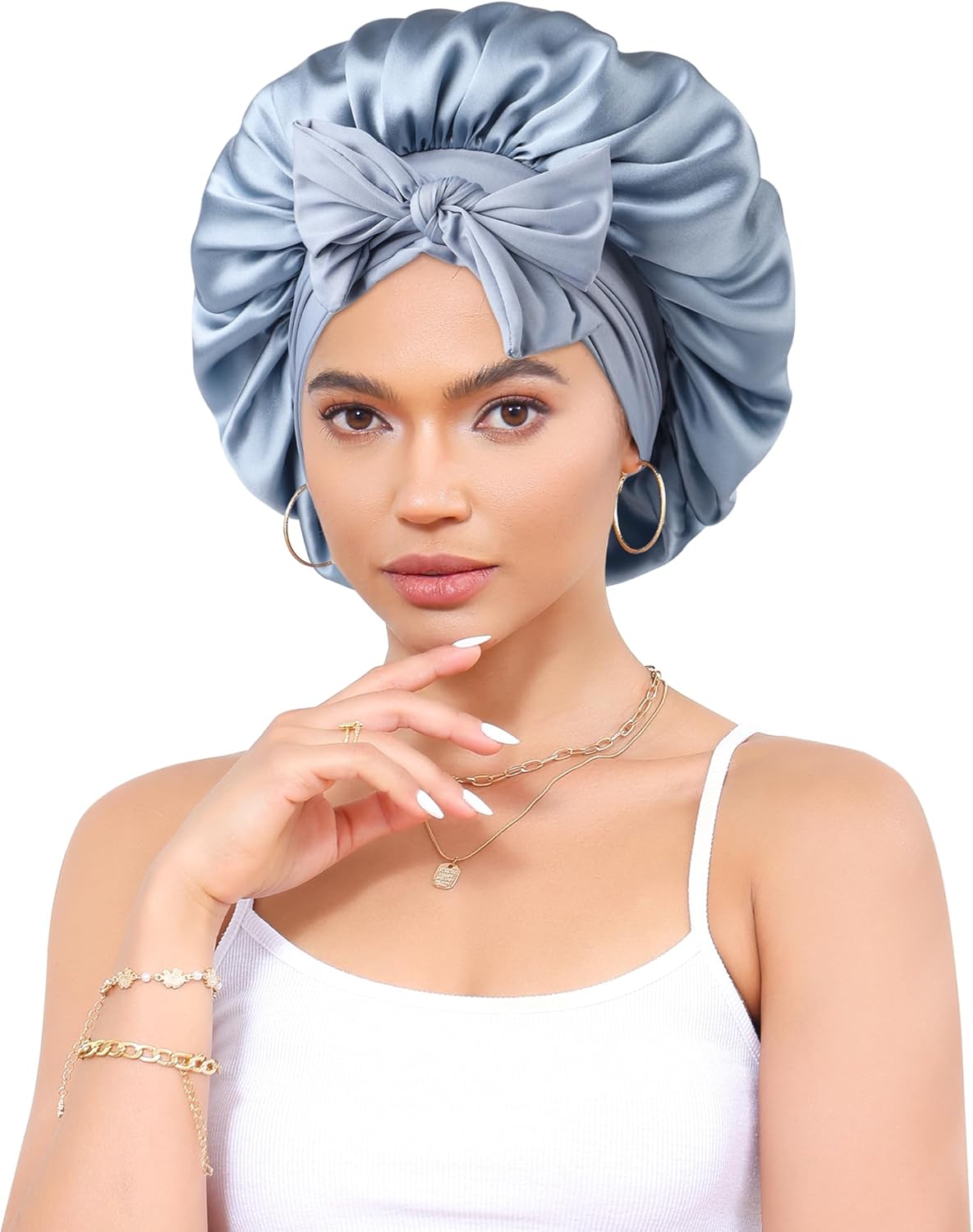 Silk Bonnet - 100% Mulberry Hair Wrap for Women | Comfortable Sleep Night Cap with Elastic Band