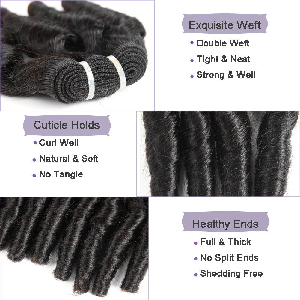 Molefi Brazilian Virgin Funmi Hair Bundles burmese curly bundles human hair 5 Bundles Short Curly Weave 9A Unprocessed Brazilian Human Hair Extensions 50g/pc Full Head Natural Color (8 8 8 8 8 inch)