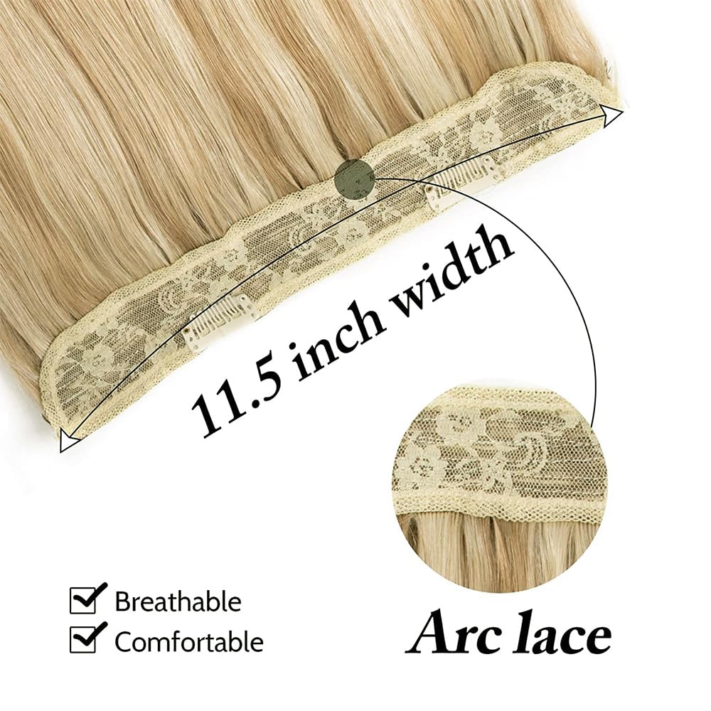 Human Hair Wire Extensions - 12 Inch Light Blonde to Bleach Blonde #16/613 | Seamless & Versatile