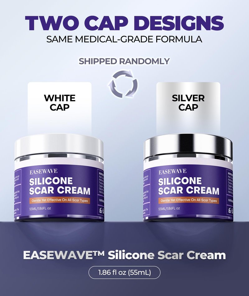 Silicone Scar Cream with 6.7% Active Ingredients, Scar Gel Visible in 2 Weeks, Moisturizing Scar Removal Clinically Show for Surgical, C-Section, Keloid, Acne & Burn Scars, Stretch Mark Cream(55ML)