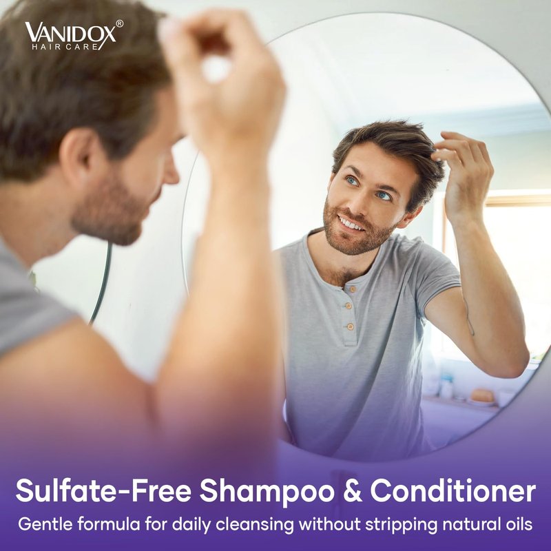 Vanidox Tea Tree Shampoo and Conditioner Set with Lavender and Mint | DHT Blockers | With 100% Pure Tea Tree Oil for Itchy, Dry Scalp | Sulfate & Paraben Free | For Men & Women | 16 fl oz Each